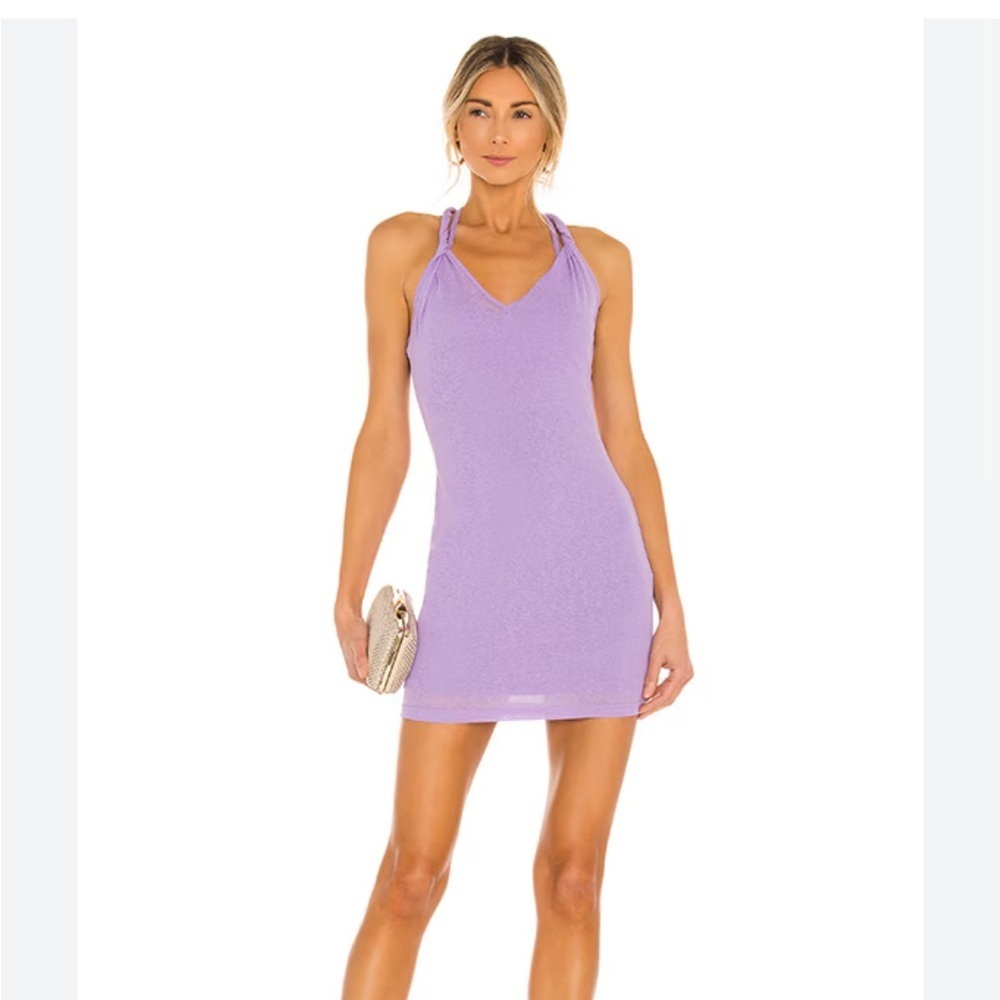 Superdown Lily Twisted Strap Dress, Lavender Purple, Size XS